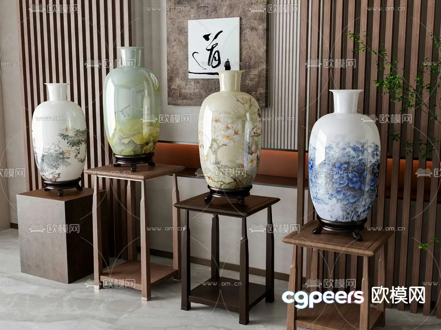 New Chinese porcelain vase ceramic 3d model
