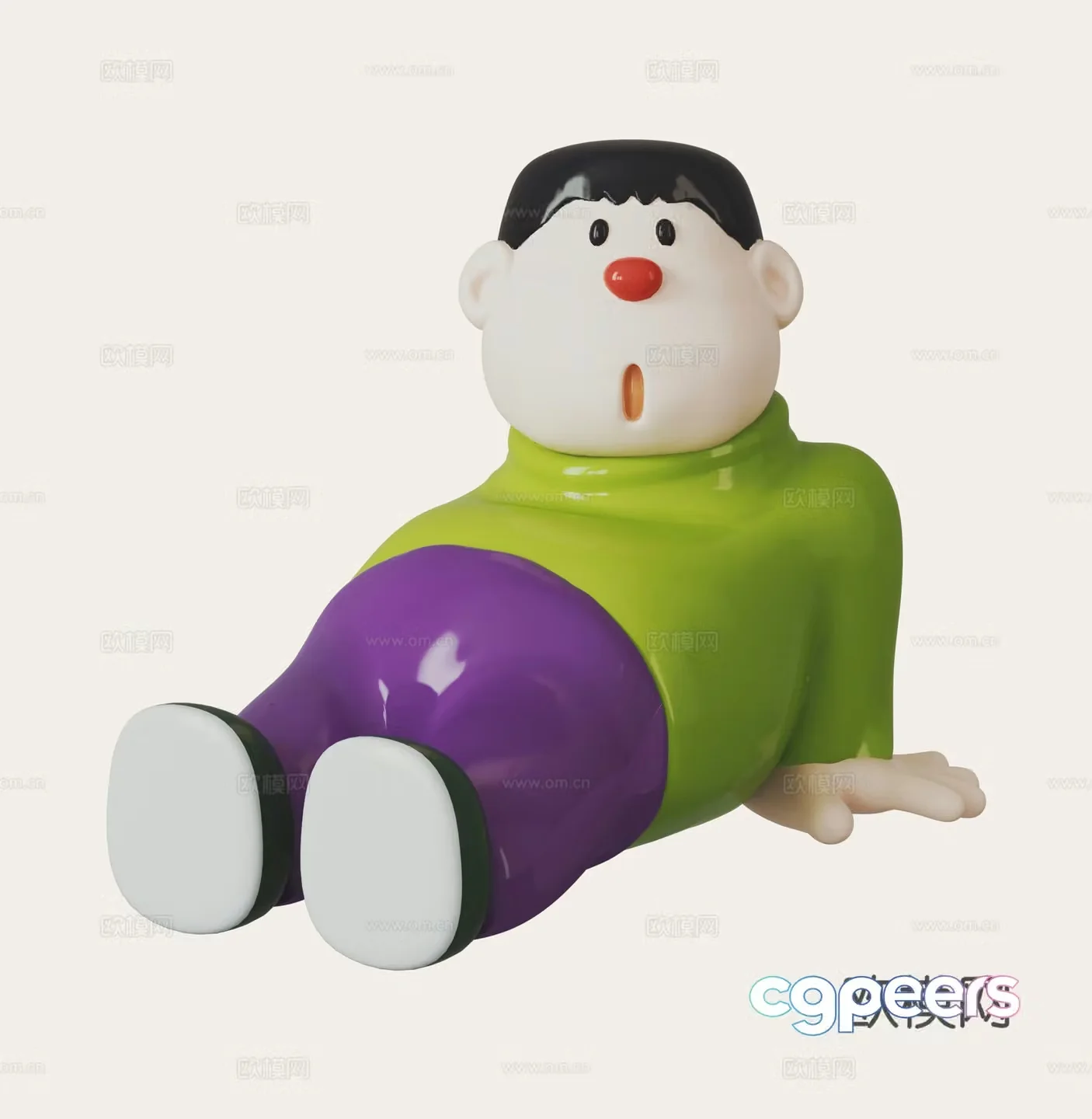 Modern fat tiger doll 3d model