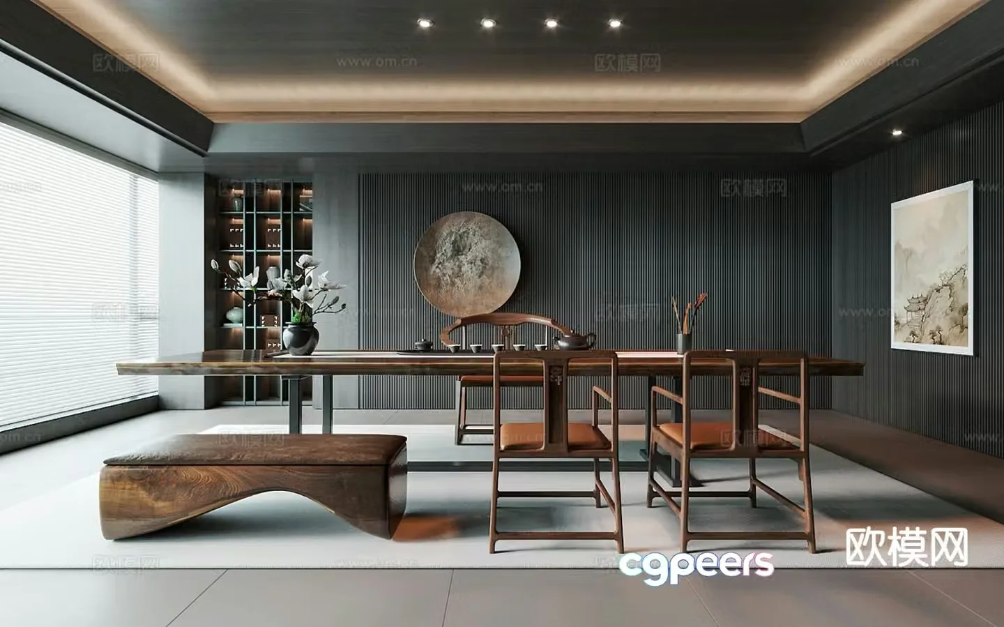New Chinese tea room 3d model