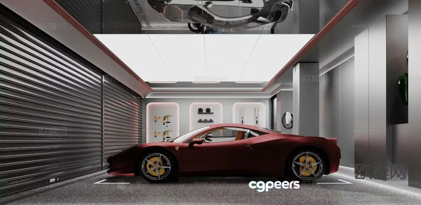 Private garage underground garage 3d model