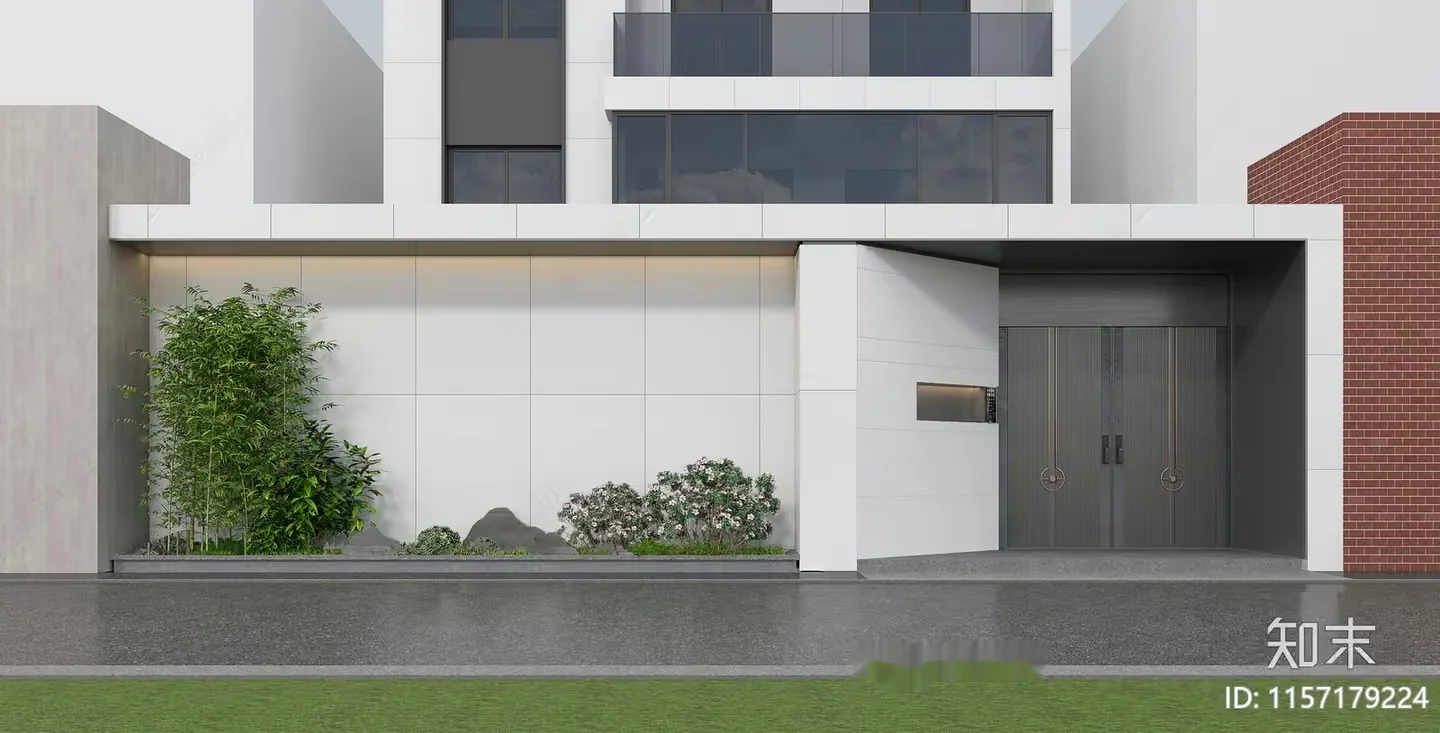 Modern Building Facade 3D Model – 14004 – VRAY Render
