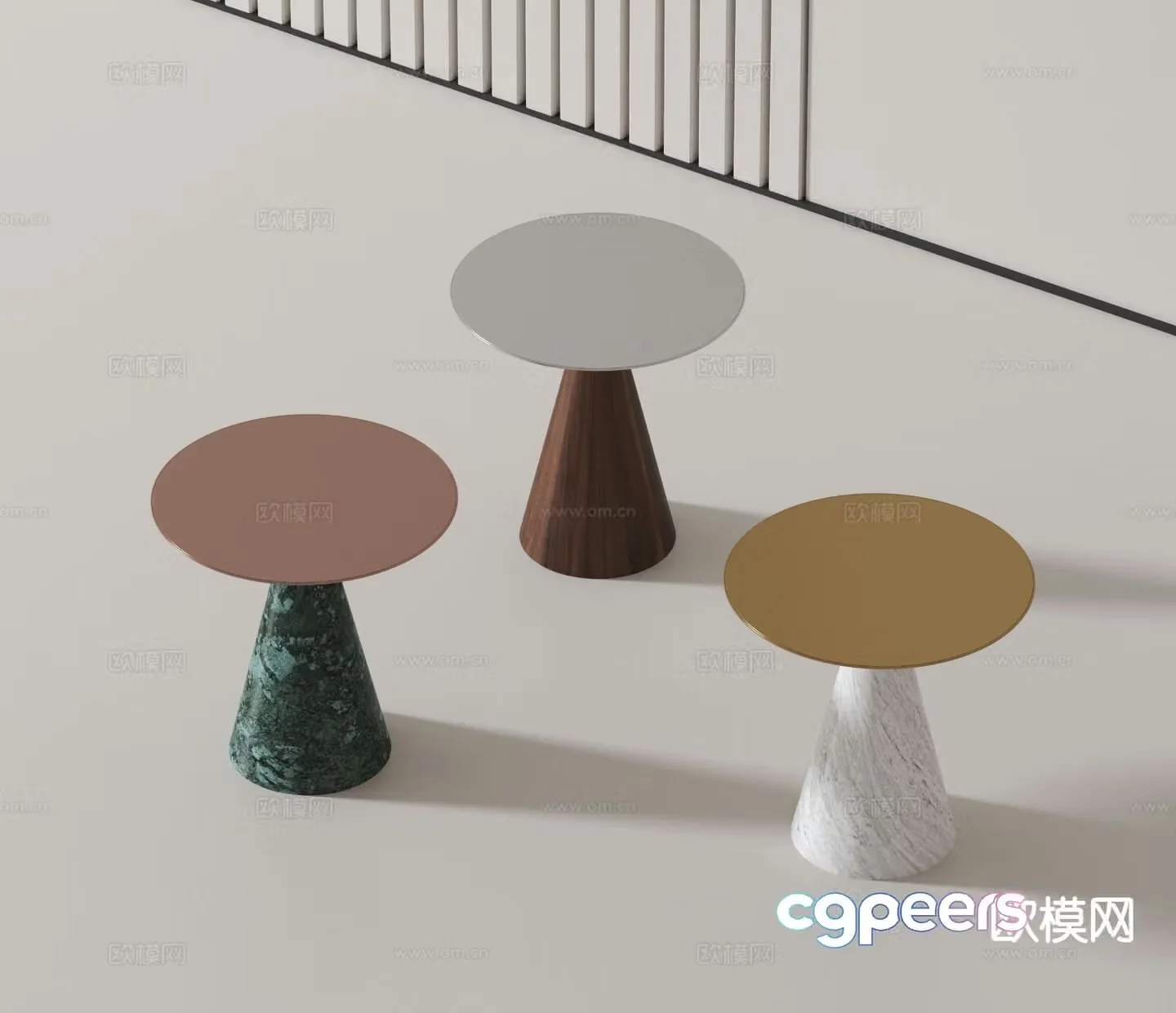 Modern round table side table angle table 3D model