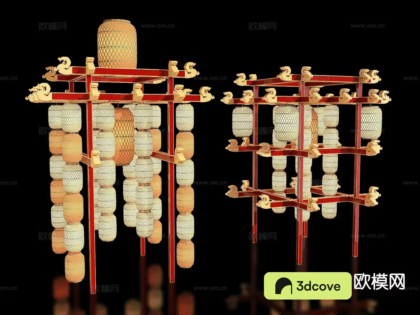 New Chinese style lantern device Meichen check-in Meichen