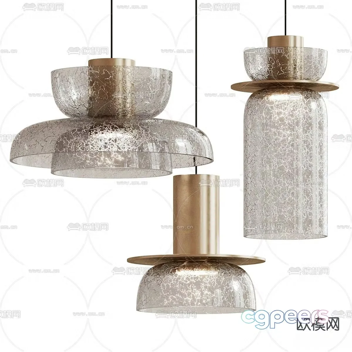 Light luxury chandeliers 3D model