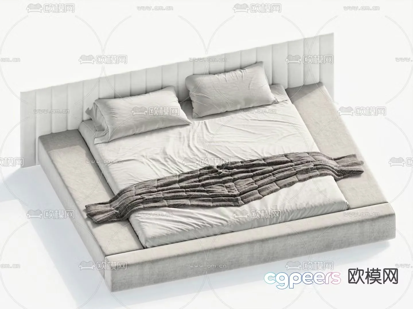 Modern double bed 3d model