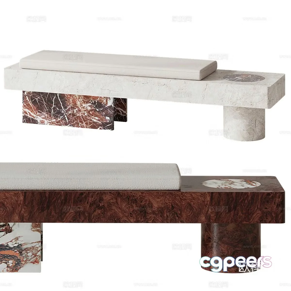 Middle style Salvante bench 3d model
