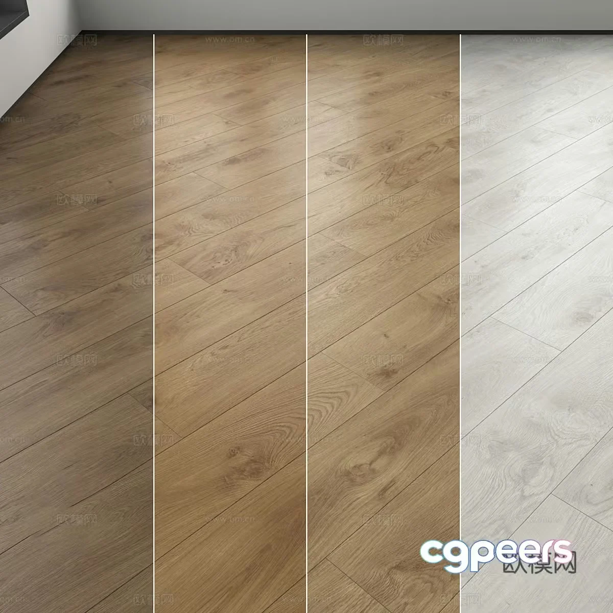 Modern Italian Nordic wooden flooring material 3D model