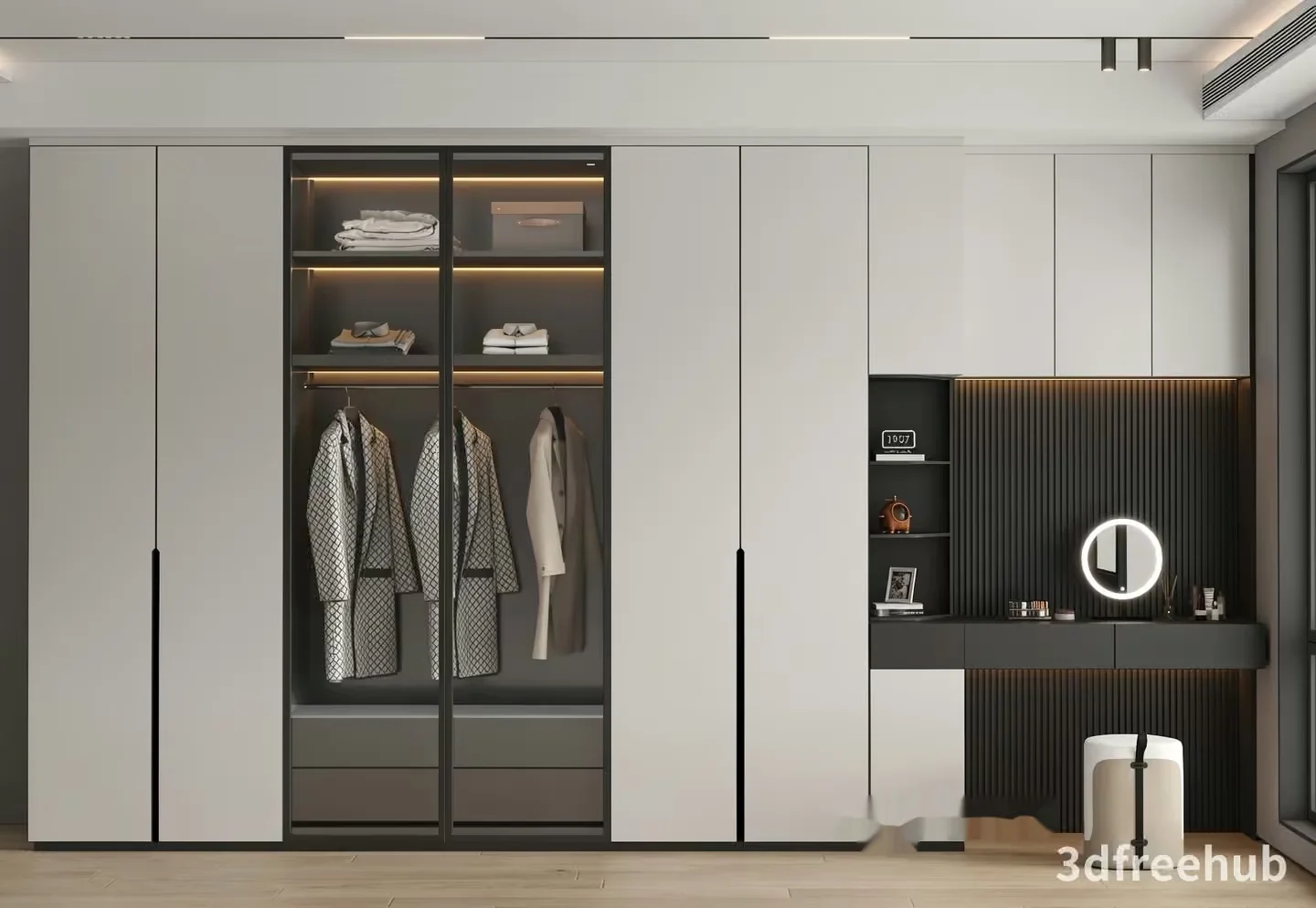 Modern White Closet 3D Model – 20176 – VRAY Render