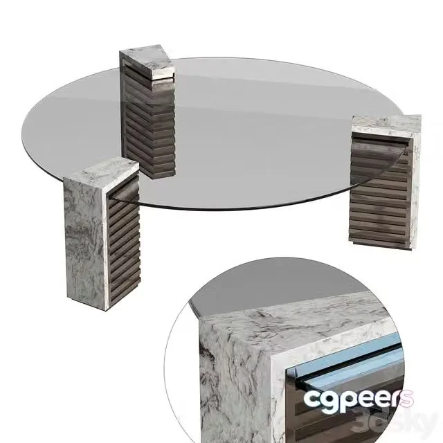 3ds Max Free – Visionnaire Admeto Low table