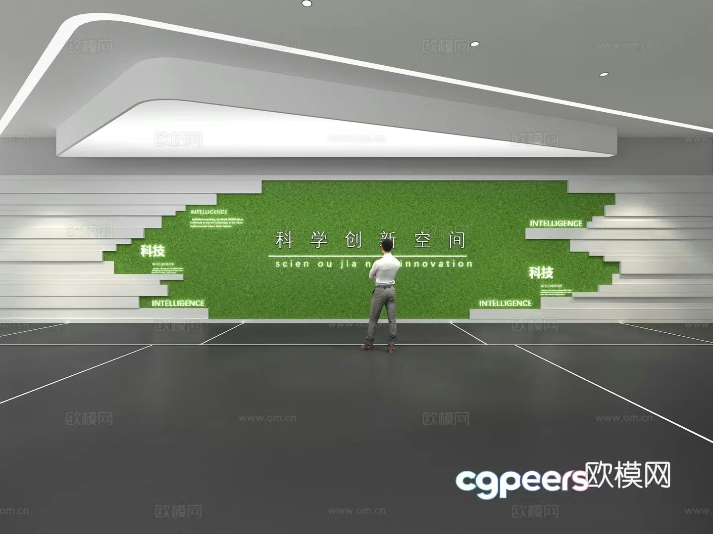Cultural wall Corporate culture wall Display wall Theme wall Exhibition hall Campus culture Corridor 3D model