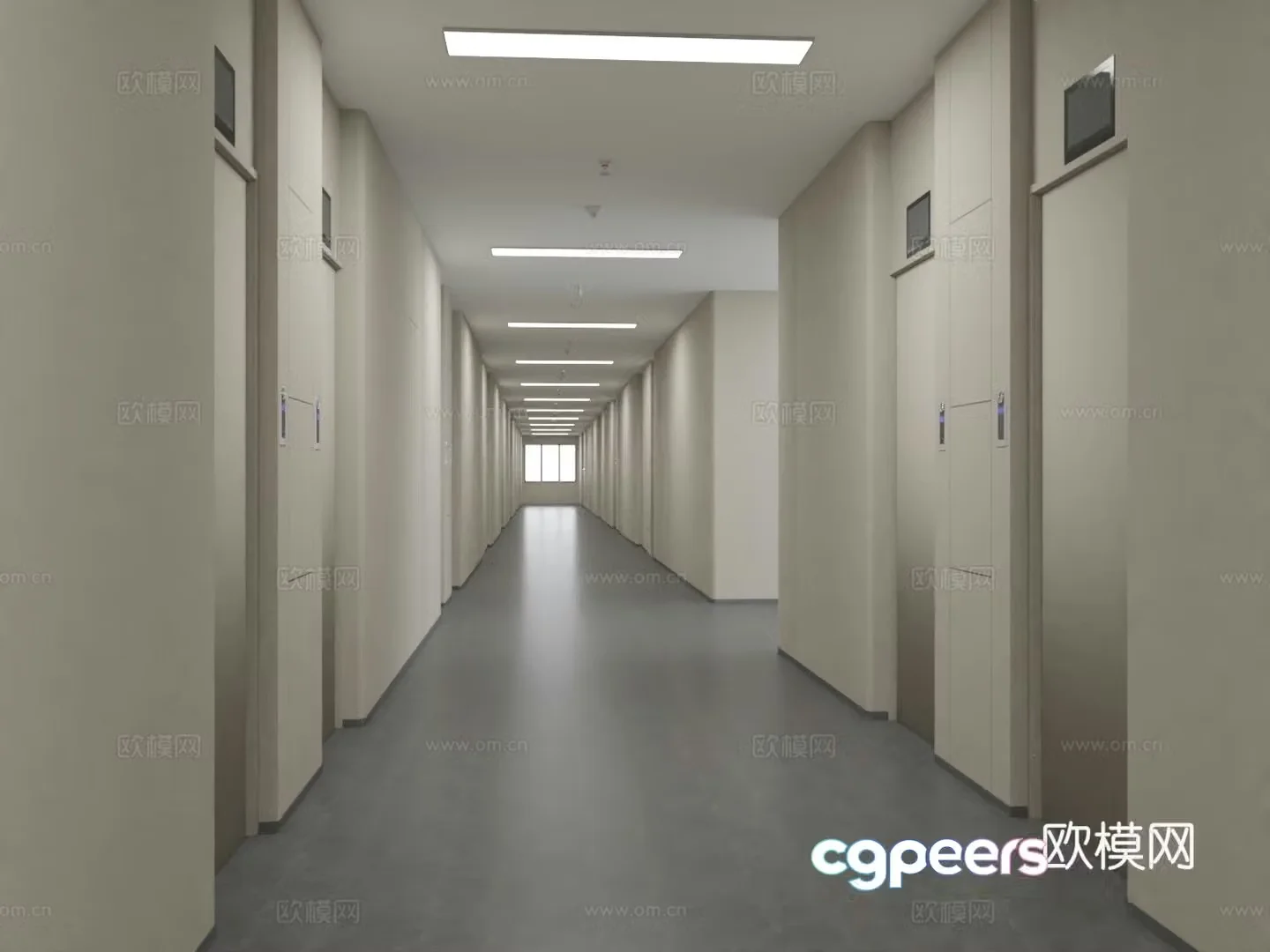 3D model of the corridor of the building