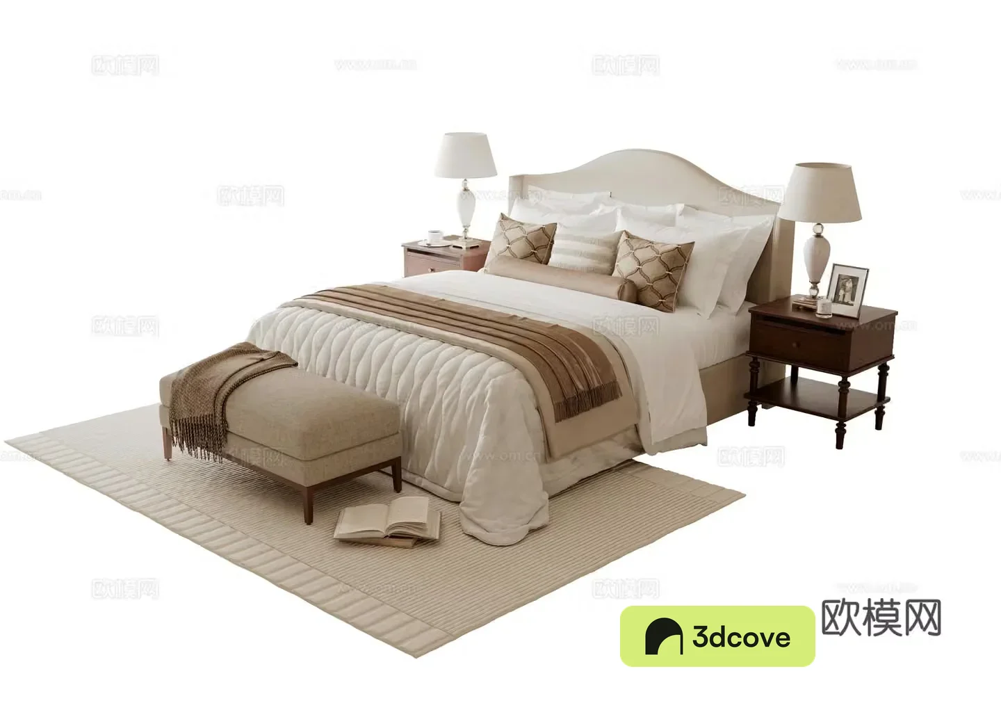 American style medieval double bed
