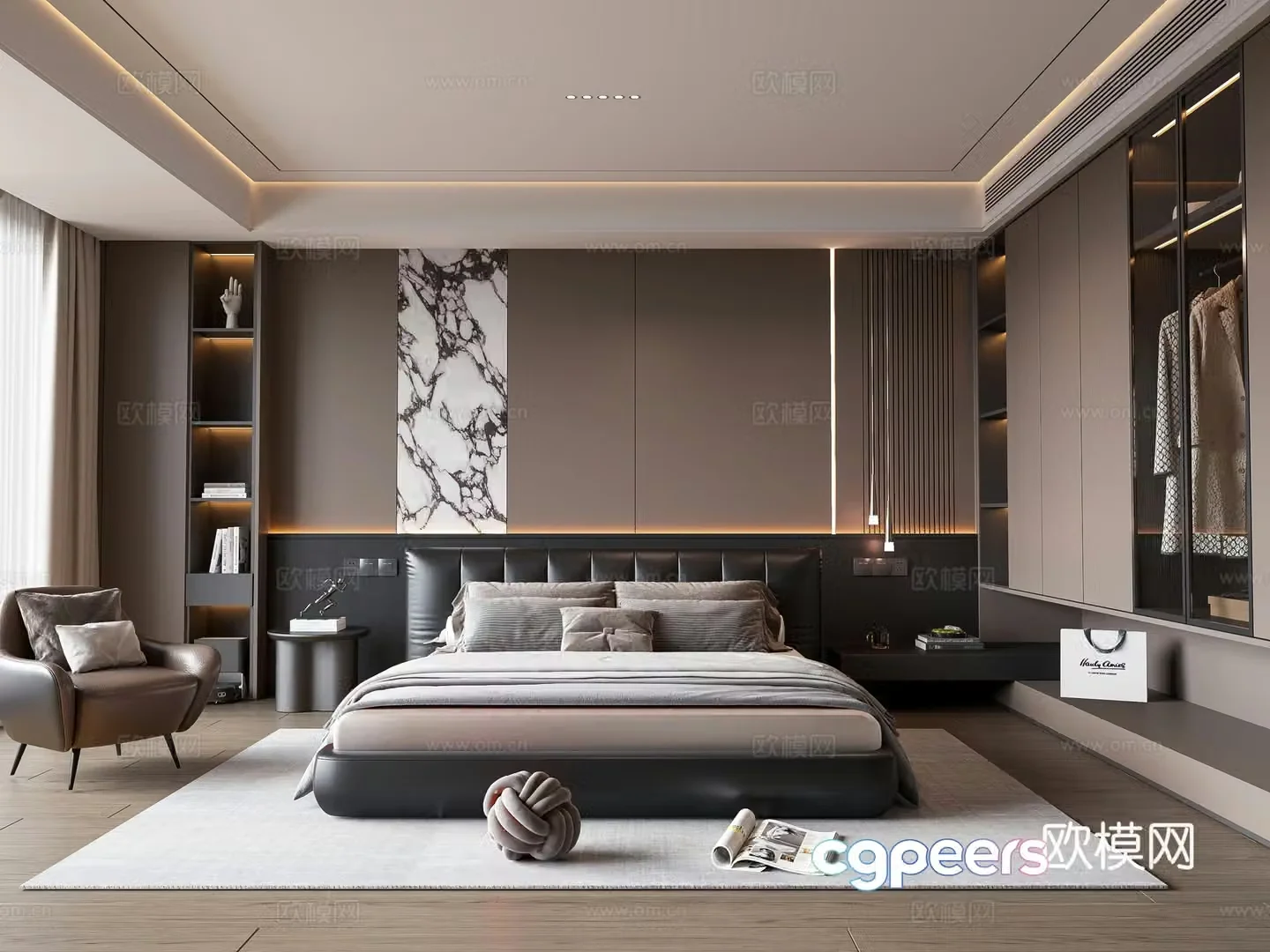 Italian style bedroom master bedroom 3d model