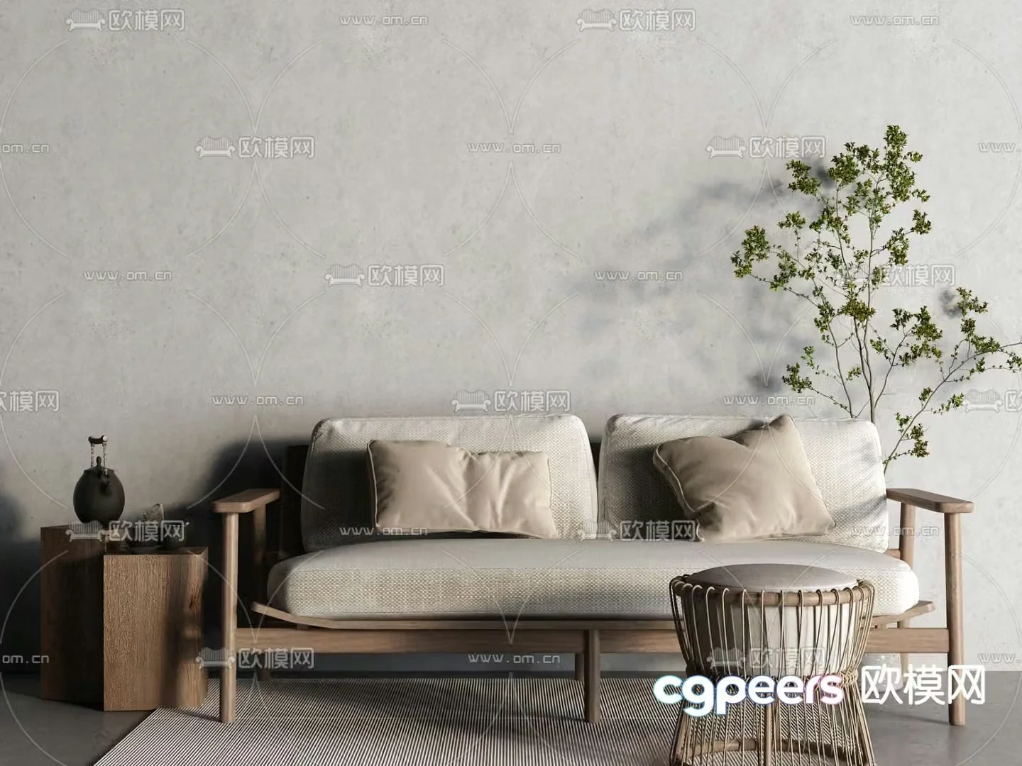 Wabi-sabi loveseat 3d model