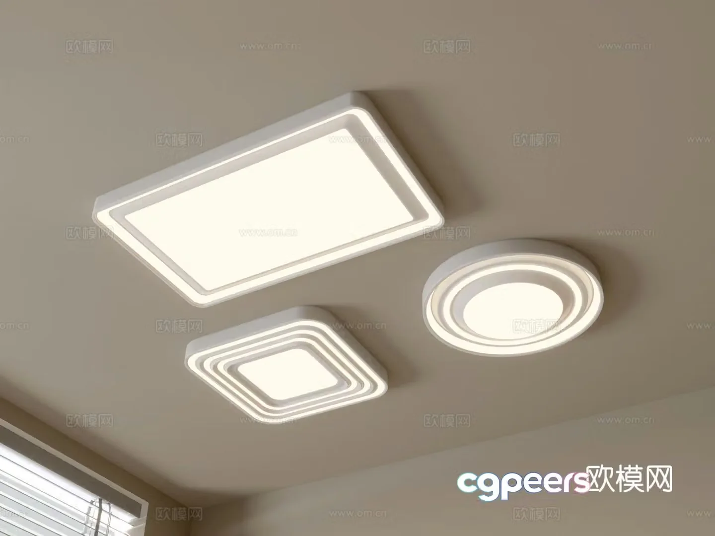 Modern geometric ceiling lamp 3d model