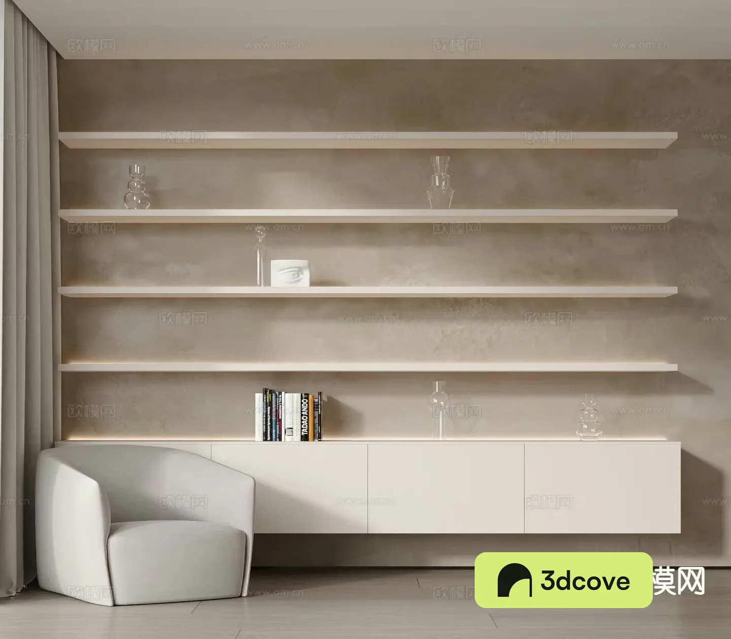 Modern bookcase shelf display rack