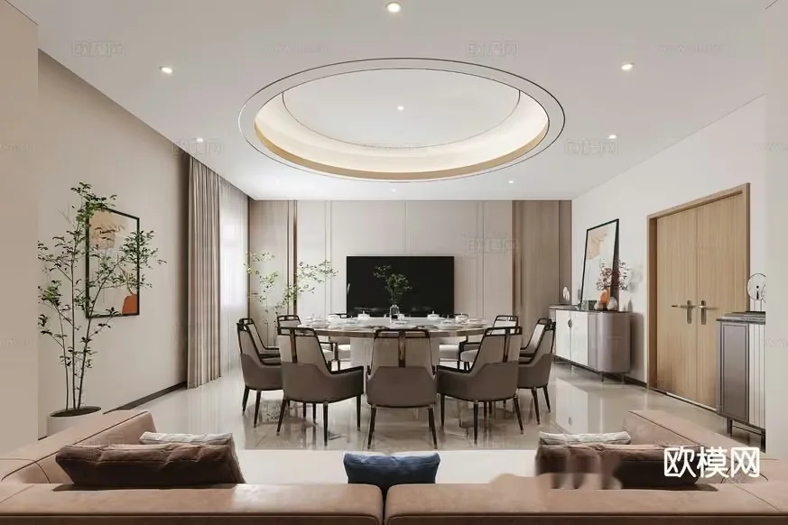 Modern Dining Room 3D Model – 16924 – VRAY Render
