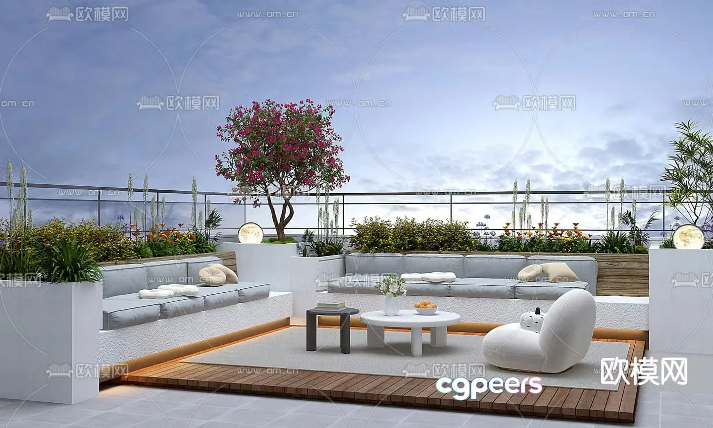 Roof Garden Balcony 3d model