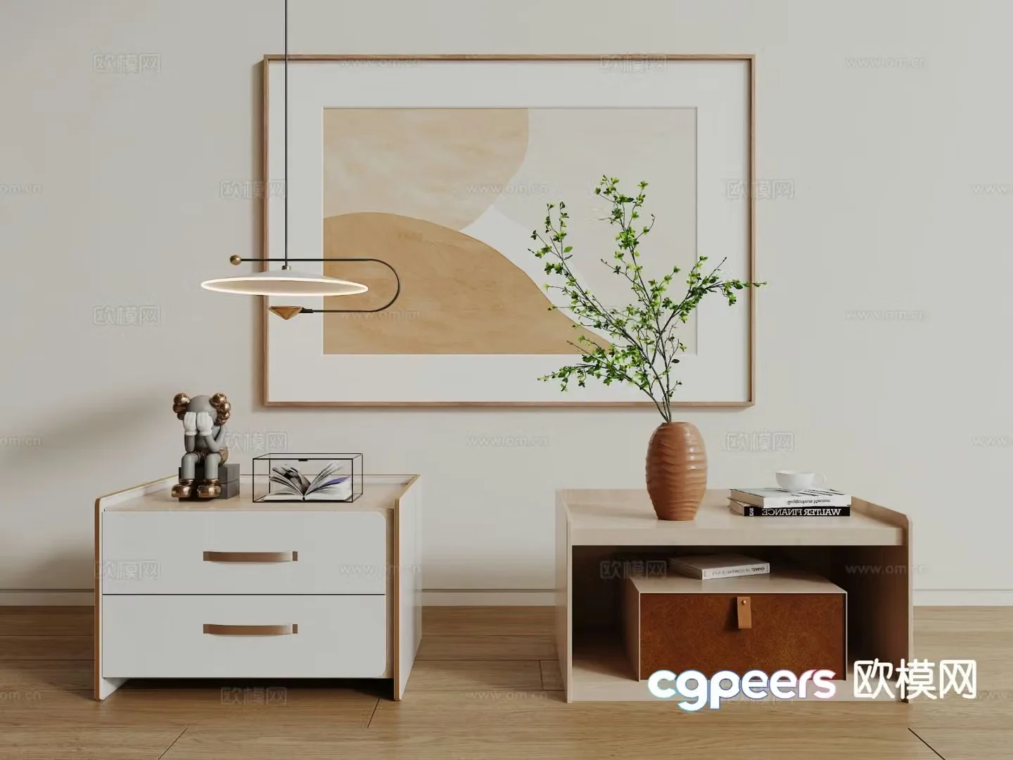 Modern bedside table 3d model
