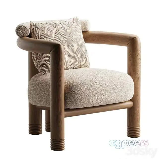 3ds Max Free – Porto Wood Frame Accent Chair