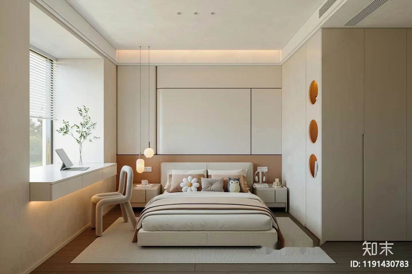Cozy Bedroom 3D Model – 9400 – VRAY Render
