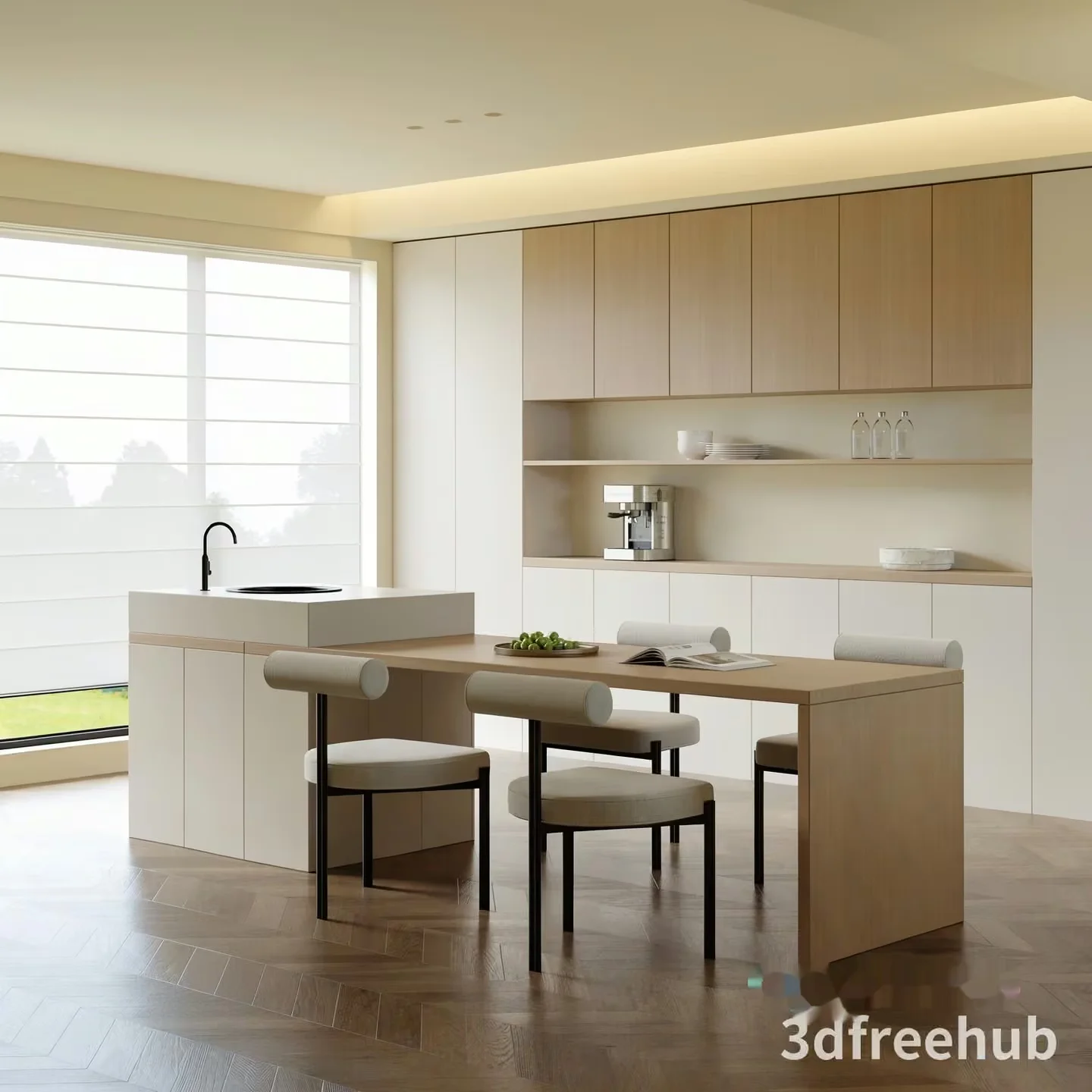 Modern Kitchen 3D Model – 19907 – VRAY Render