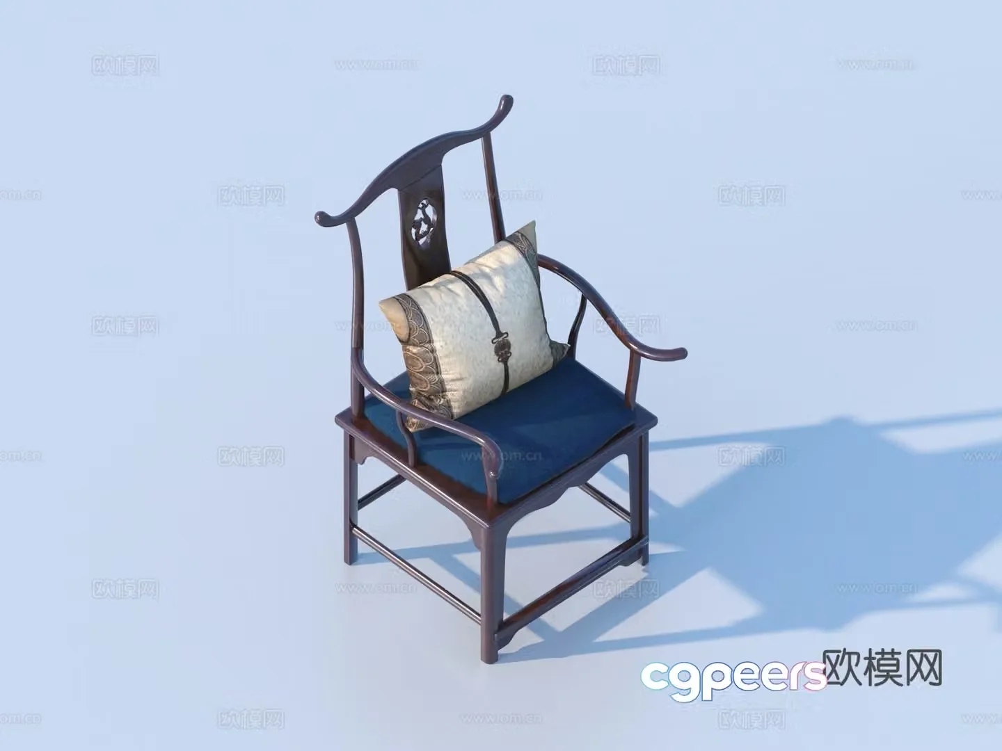 Dining chair Single chair Solid wood chair Desk chair Leisure chair 3d model