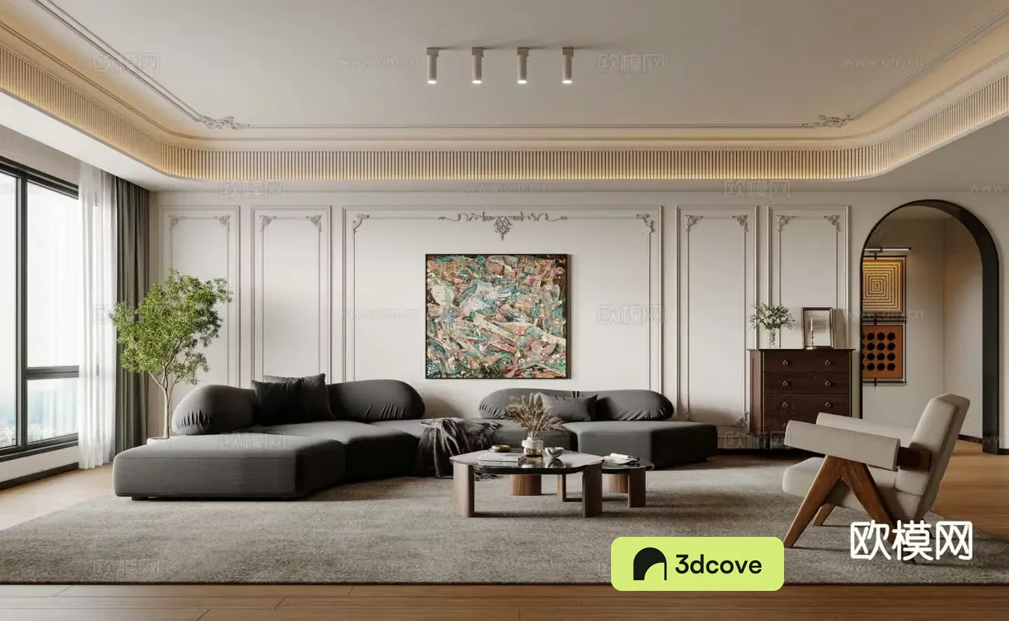 French retro living room
