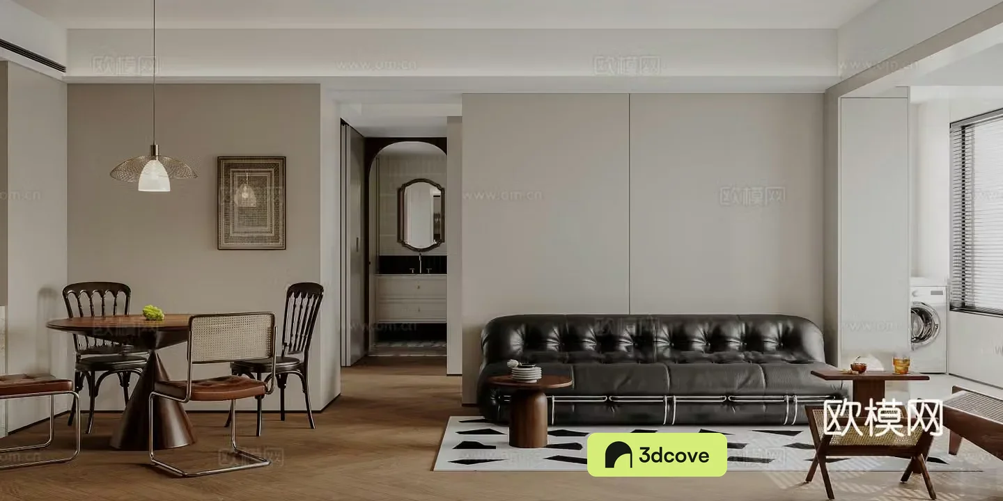 Modern living and dining room sofa and coffee table combination dining table and chair combination piano