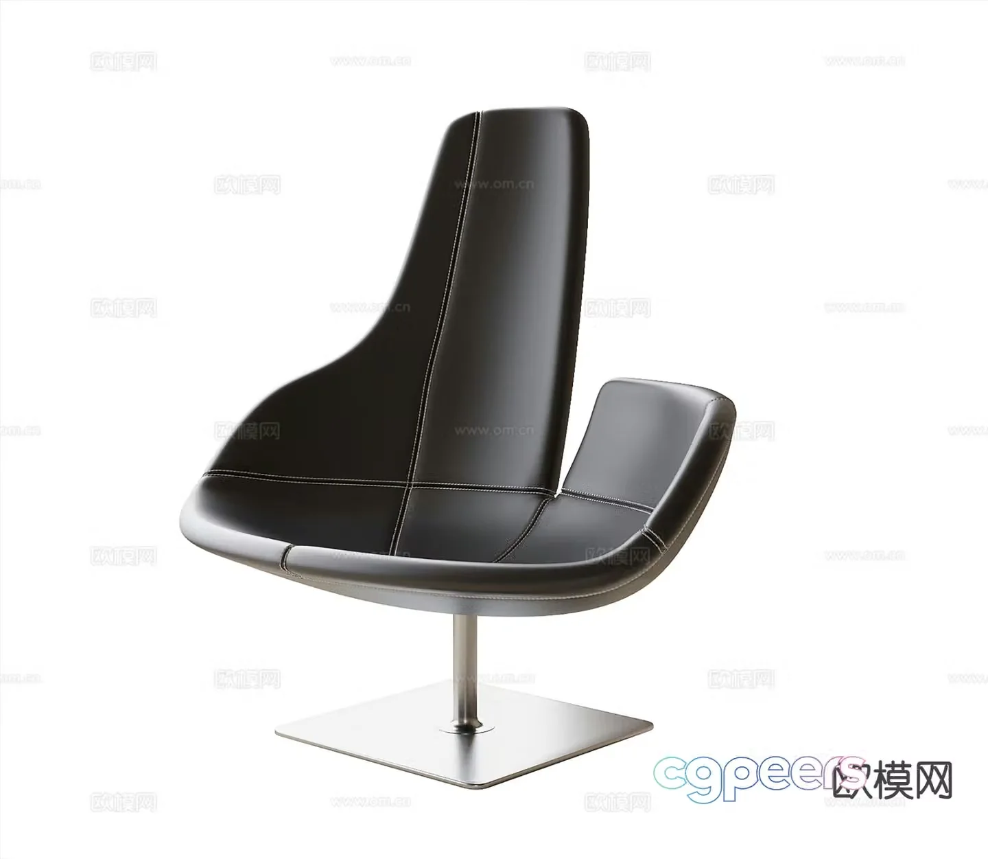Modern leisure chair leather chair 3d model