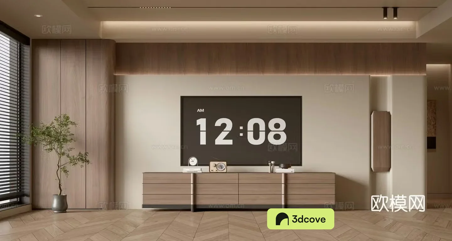 Wasabi TV background wall 3d model