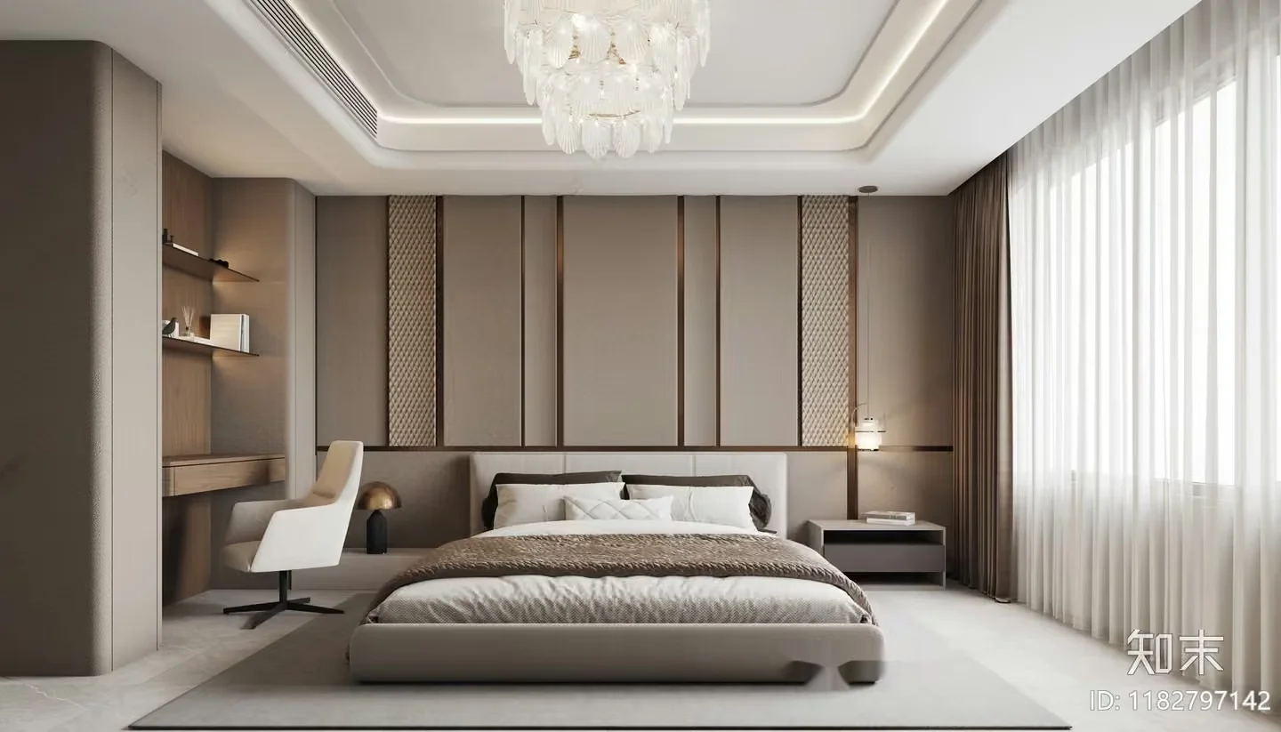 Modern Bedroom 3D Model – 2321 – VRAY Render