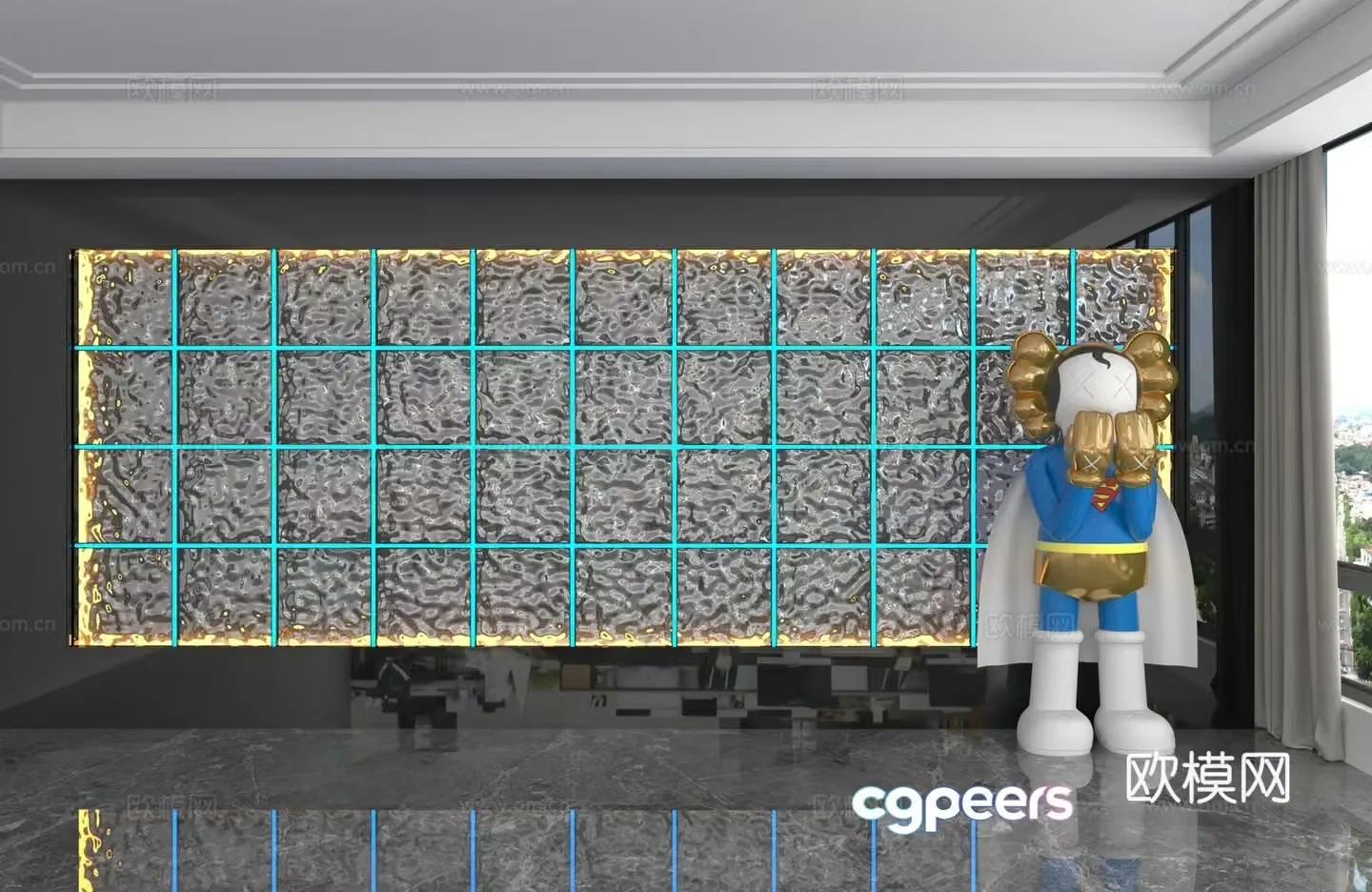 Modern background wall 3d model