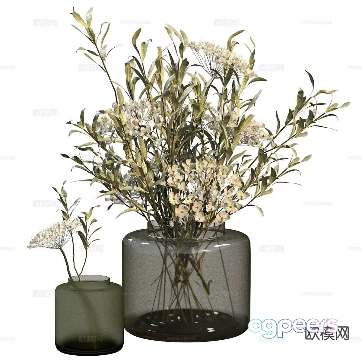 modern vase floral arrangement flower arrangement 3d model