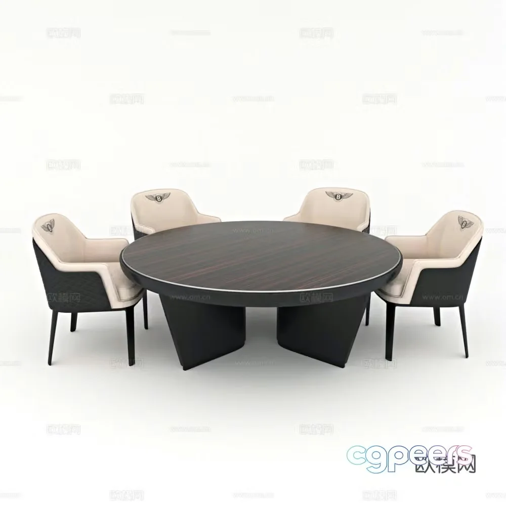 Dining table and dining chair 3d model