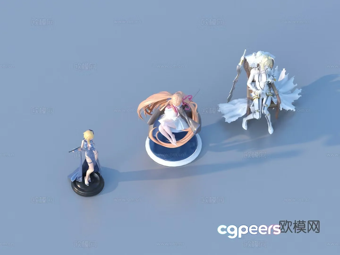 Two-dimensional ornaments Beautiful girl figure 3d model