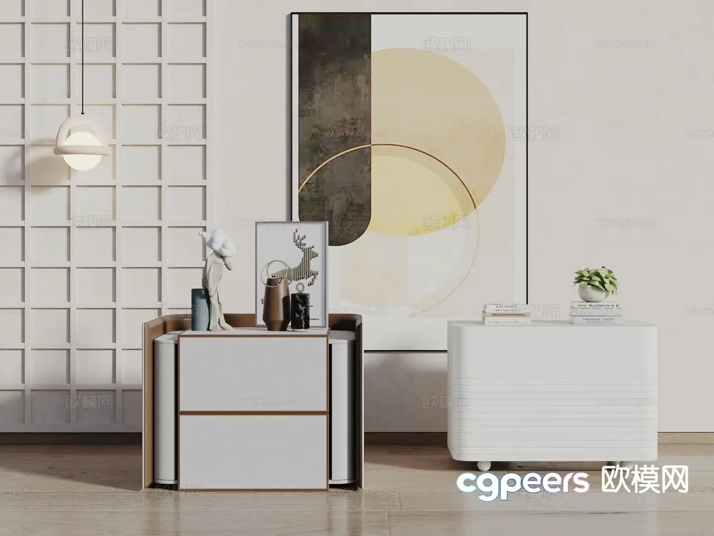 Modern bedside table 3d model