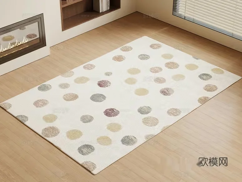 A White Rug With Polka Dots 3D Model – 6390 – VRAY Render