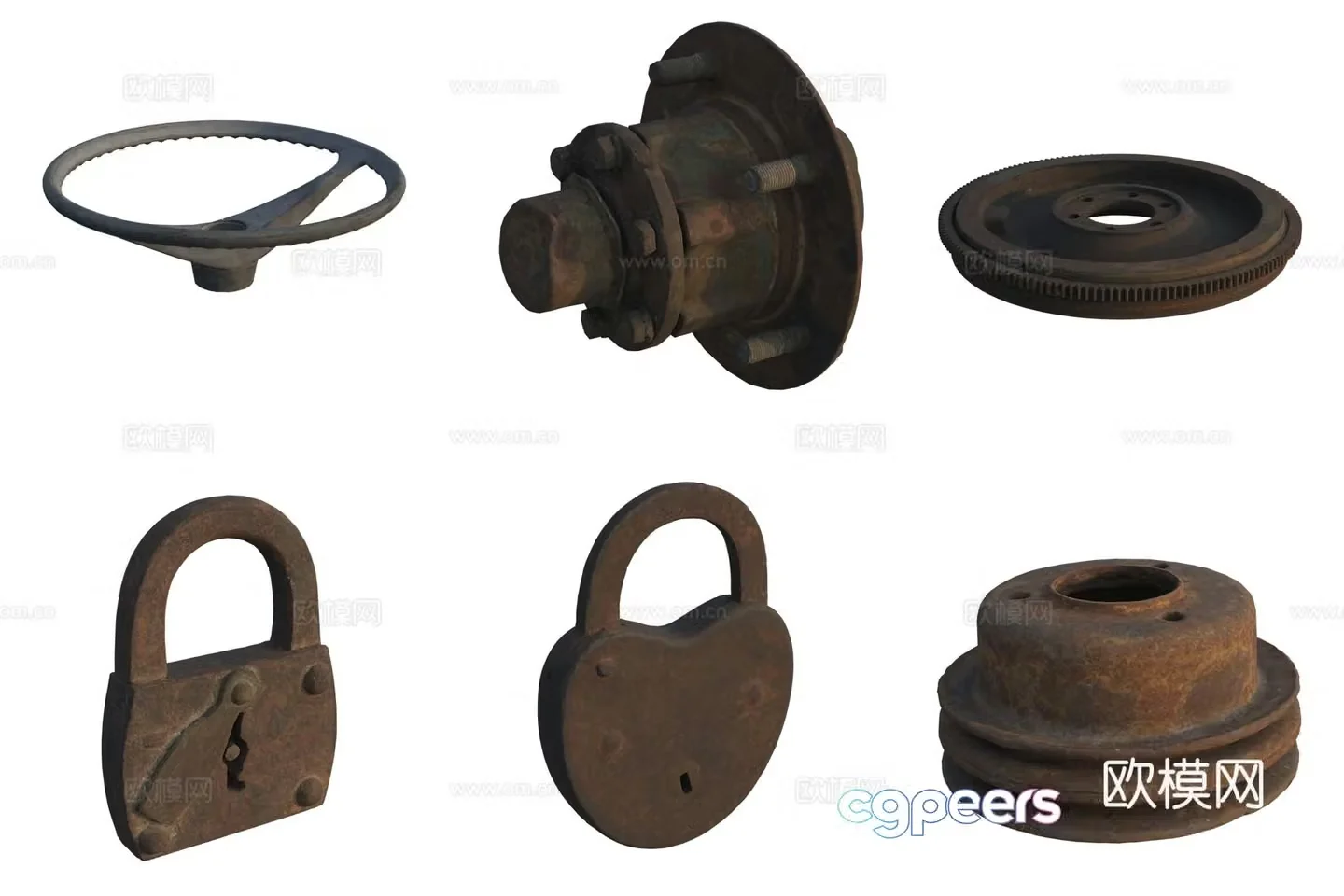 Tool accessories lock auto repair parts steering wheel 3D model