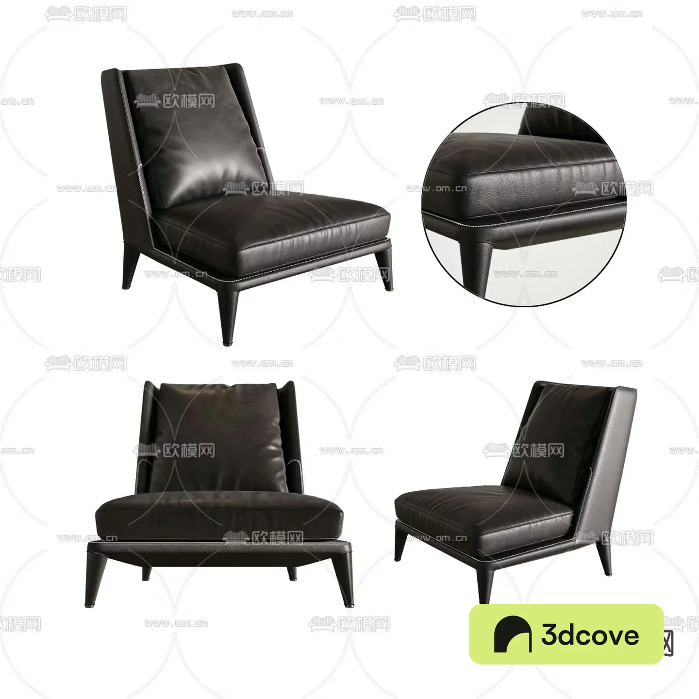 B&B italia modern black single sofa