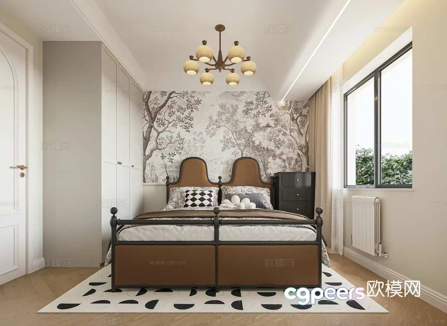 Middle-aged bedroom 3d model