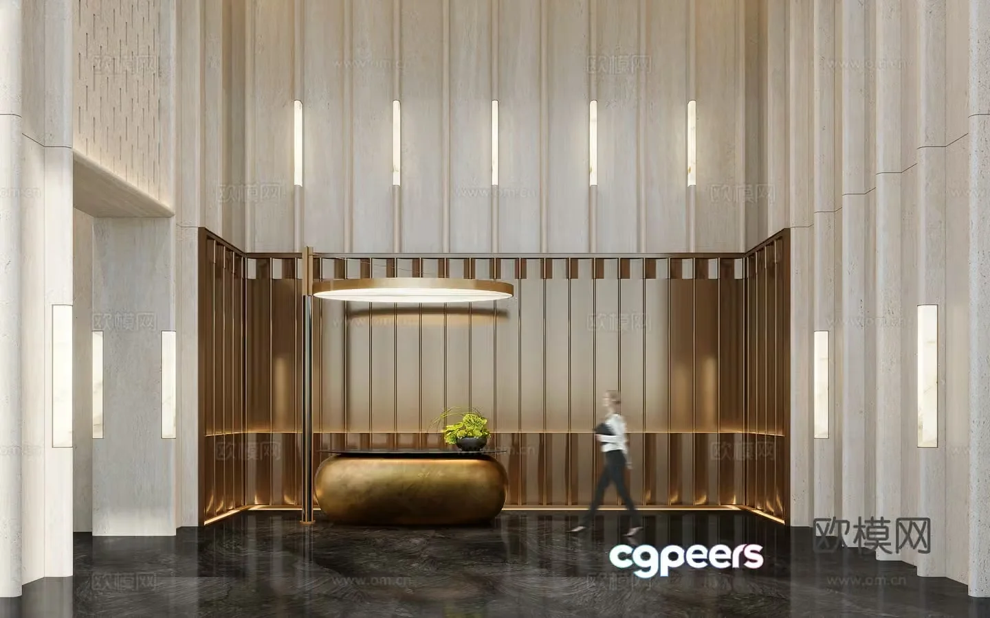 CCD modern Italian hotel lobby 3d model