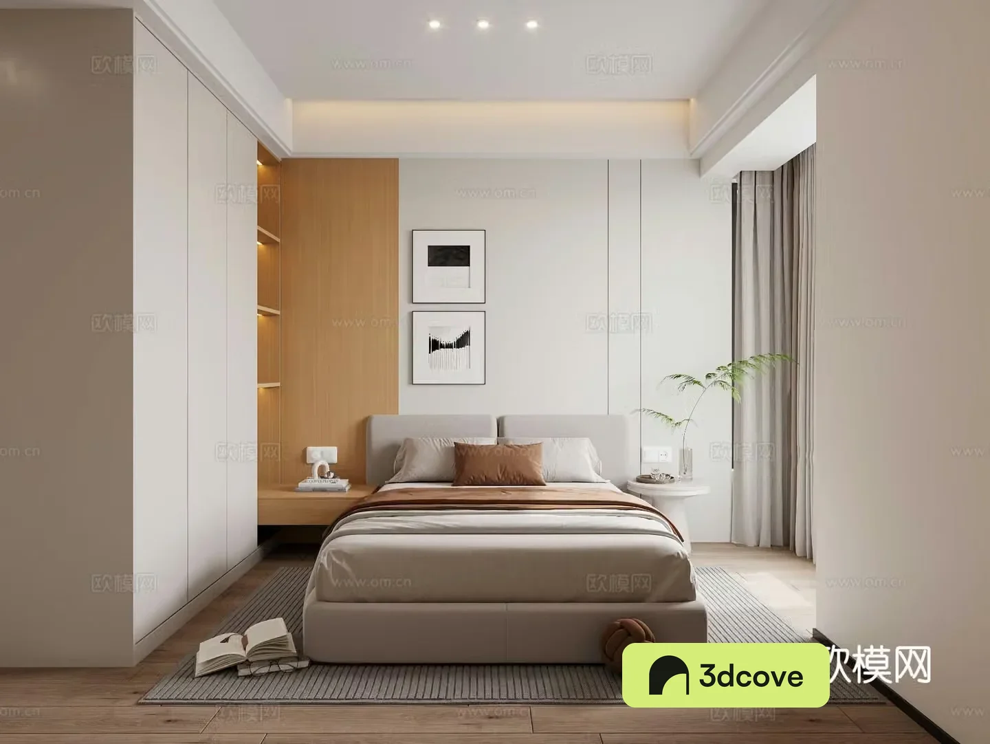 Creamy Bedroom Elder Room Parent Room Simple Bedroom
