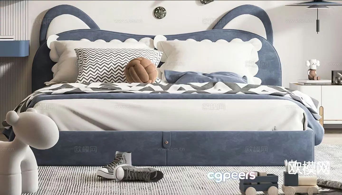 Modern children’s bed 3d model