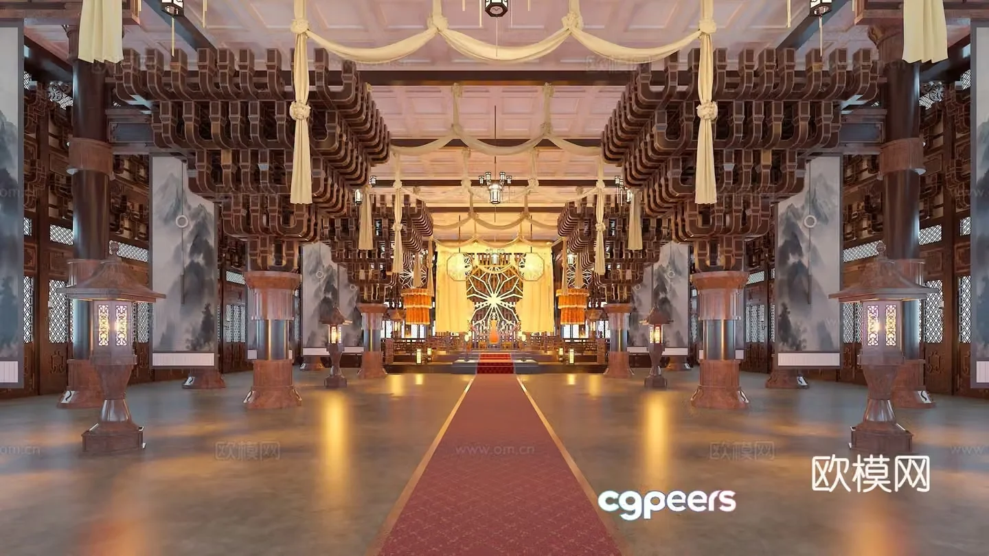 Chinese style palace Han Dynasty palace ancient palace 3d model
