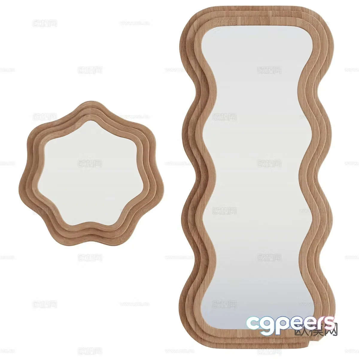 Wasabi Cream Decorative Mirror 3D Model