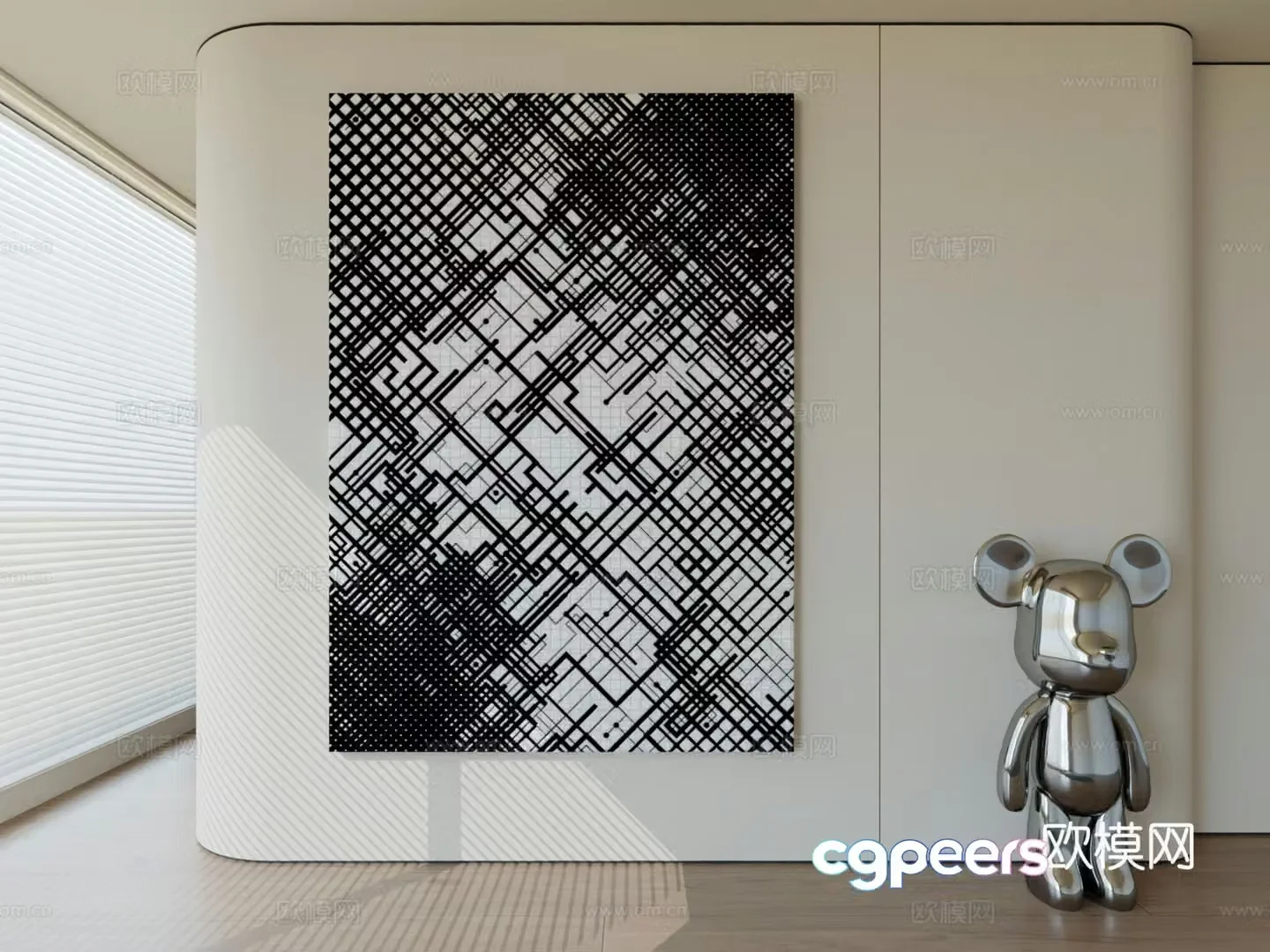 Modern minimalist hanging painting abstract art hanging painting 3d model