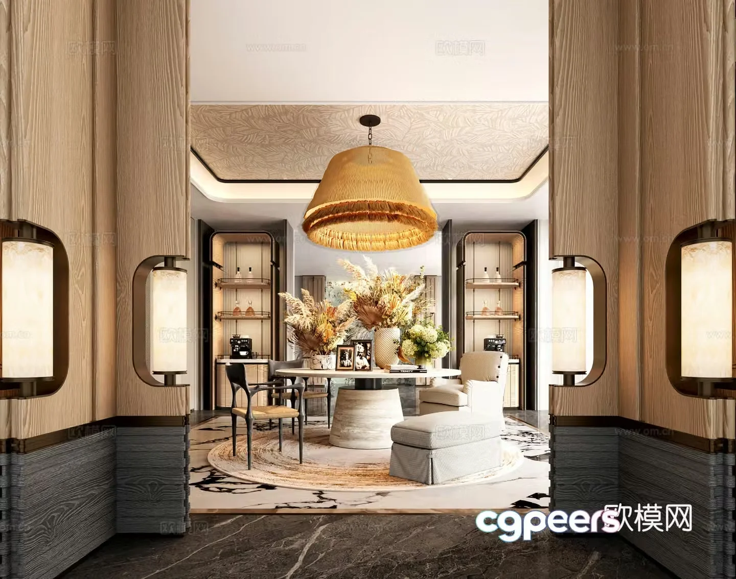 New Chinese Hotel Hall 3D model