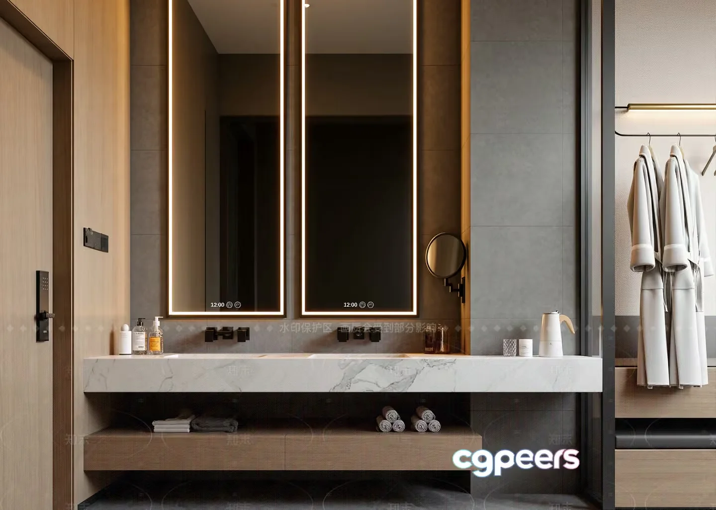 Modern Bathroom Vanity 3D Model – 22195 – VRAY Render