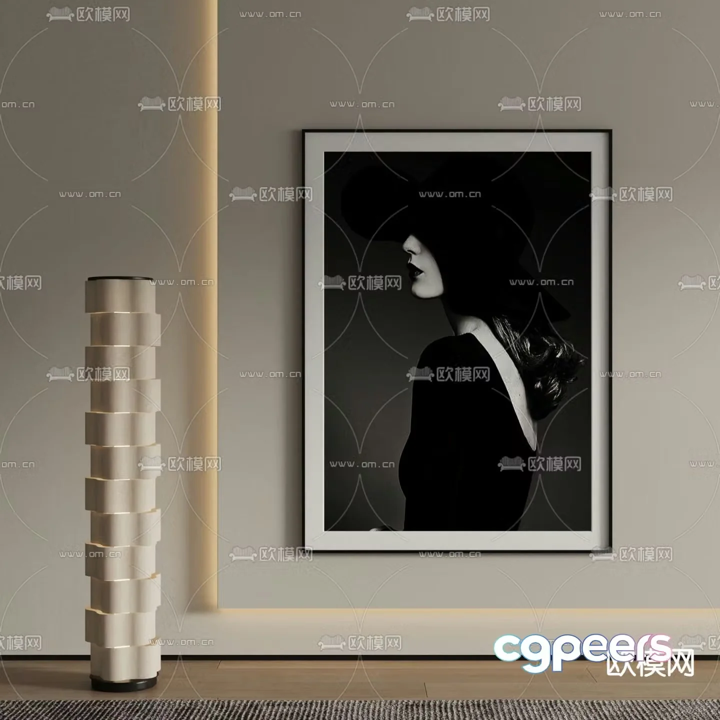 Modern decorative painting figure painting 3d model